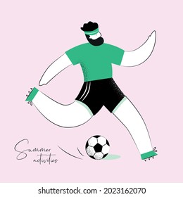 Ilustración vectorial de verano de la actividad de la persona para el diseño de afiches, diseño web, identidad de marca