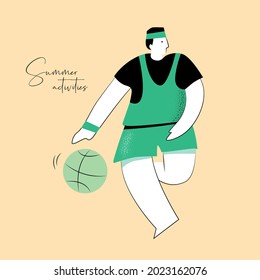 Ilustración vectorial de verano de la actividad de la persona para el diseño de afiches, diseño web, identidad de marca