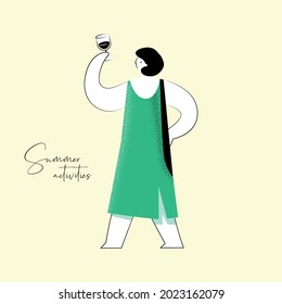 Summer vector illustration of person activity for poster design, web design, brand identity