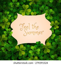 Summer vector illustration realistic leaves background