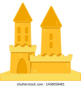 Summer vector illustration sand castle.