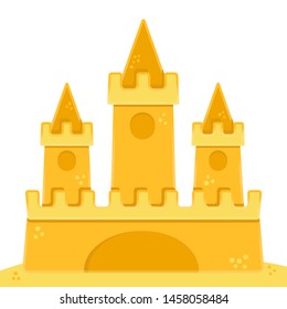 Summer vector illustration sand castle.
