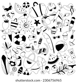 Summer Vector Illustration Set Fun in the Sun Elements.