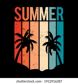 Summer vector illustration. Summer  t-shirt print, Summer t shirt design