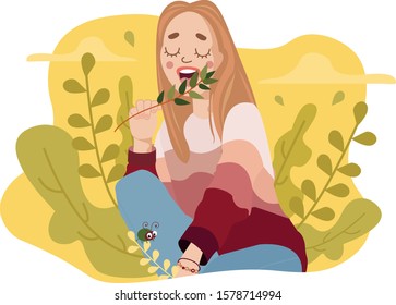 Summer vector image of a girl