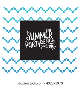 Summer vector labels  /  icon  /  Background design for banner, poster,  cover, typography, blue,symbols,