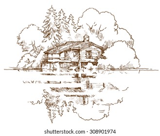 Summer vector landscape.
