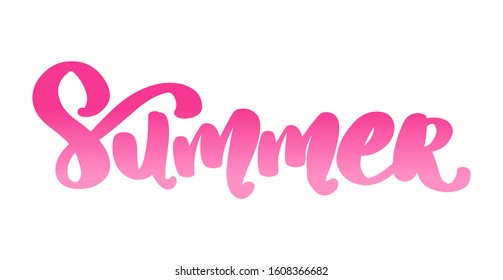Summer vector lettering. Summer calligraphy on a white background. Handwritten inscription can be used in web, print, art, textile, cards. Modern brush calligraphy.