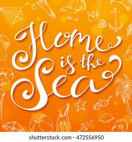 Summer vector lettering. Isolated lettering. Hand-lettering quote for poster, banner, label