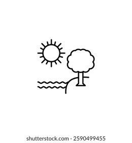 Summer vector line icon icons design