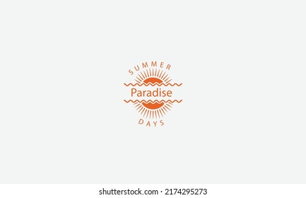Summer vector logo design template