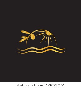 Summer vector logo. Mediterranean emblem