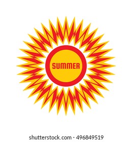 Summer - vector logo template concept illustration. Sunshine icon. Vacation creative sign. Travel agency symbol. Design element.