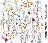 Summer Vector many kind of wild flowers seamless beautiful on white color background, pattern for fashion and all prints on hand drawing style.