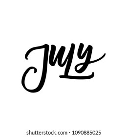 SUMMER VECTOR MONTH HAND LETTERING. JULY MONTH