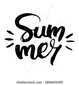 Summer. Vector motivational phrase. Hand drawn ornate lettering. Hand drawn doodle print