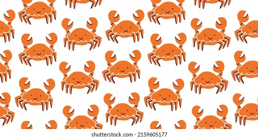 summer vector pattern cute childish kids pattern design crabs sea mew sea gull wrapping paper design background fun fabric seamless animal marine nautical wallpaper art illustration beach