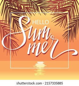 Summer vector poster, banner, template for design. 