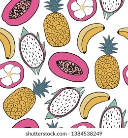 Summer vector print with fruits