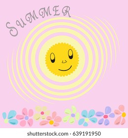 summer vector print with sun