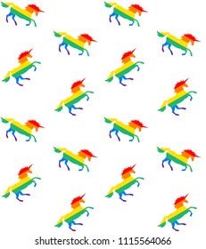 summer vector seamless unicorn rainbow lgbt pride lesbian gay trans bi sexual pattern on white background