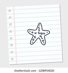 The summer vector sketch icon in doodle style with a paper background. vector illustration