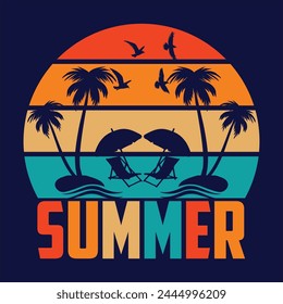 Summer Vector t shirt design, illustration