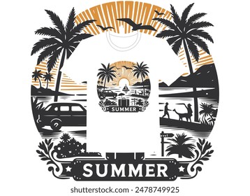 summer vector t shirt design ideas 