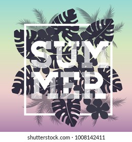 summer vector template of palm leaves