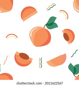 Summer vector textile pattern. Abstraction with peaches