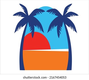 Summer vector tree Collection with white background