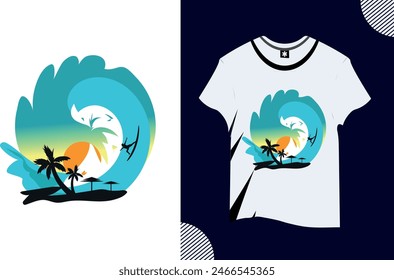 Summer vector trendy t shirt design 