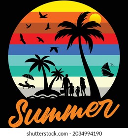 El diseño de camisetas vector de verano