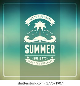 Summer vector typography. Summer holidays message for your design vector background.