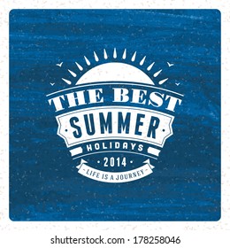Summer vector typography. Summer holidays message for your design watercolor vector background. 
