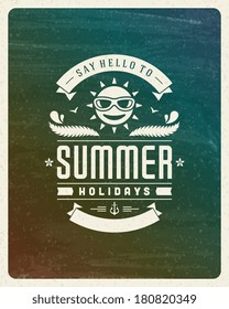 Summer vector typography. Summer holidays message for your design watercolor vector background. Summer vector typography. Summer holidays message for your design watercolor vector background.