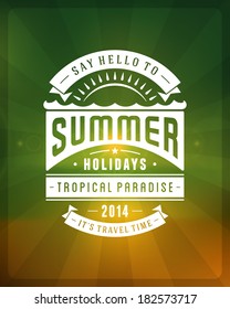 Summer vector typography. Summer holidays message design vector background. 