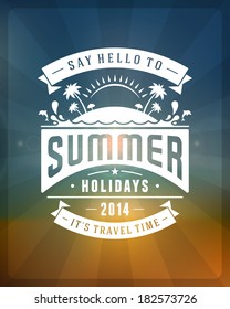 Summer vector typography. Summer holidays message design vector background. 