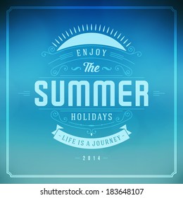 Summer vector typography. Summer holidays message design vector background. 