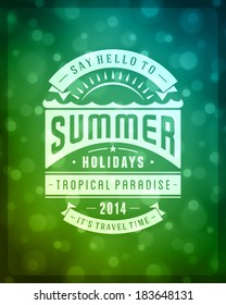 Summer vector typography. Summer holidays message design vector background. 