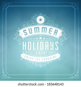 Summer vector typography. Summer holidays message design vector background. 