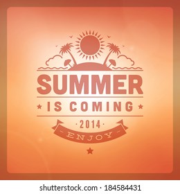 Summer vector typography. Summer holidays message design vector background. 