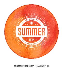 Summer vector typography. Summer holidays message for your design watercolor vector poster or background. 
