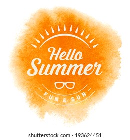 Summer vector typography. Summer holidays message for your design watercolor vector poster or background. 