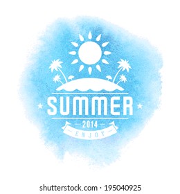 Summer vector typography. Summer holidays message for your design watercolor vector poster or background. 