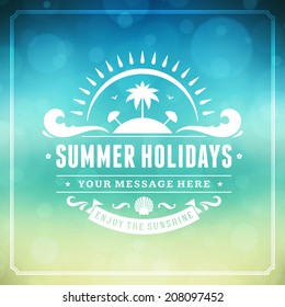 Summer vector typography. Summer holidays message for your design vector background. 