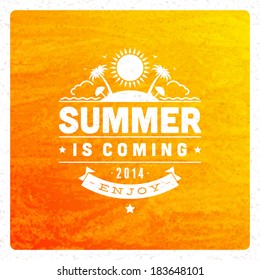 Summer vector typography poster design. Summer holidays message design vector background. 