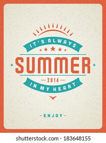 Summer vector typography poster design. Summer holidays message design vector background. 