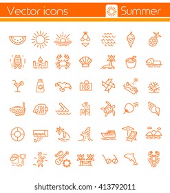Summer, Vectors icons.