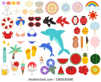 Summer very cute illustration set